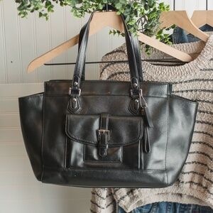 Coach Black Charlie East West Tote. Pre-Owned
